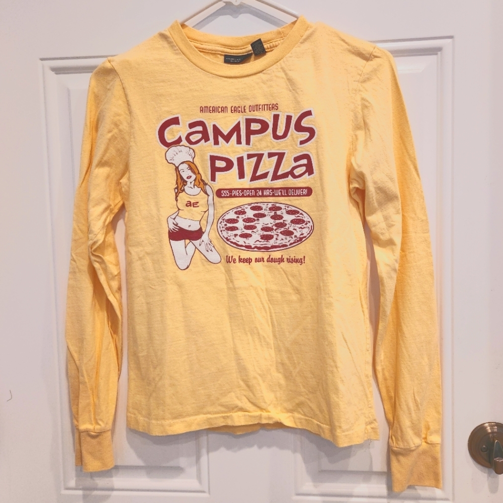 Vintage Y2K American Eagle Long Sleeve Graphic Tee Shirt Womens Size Small